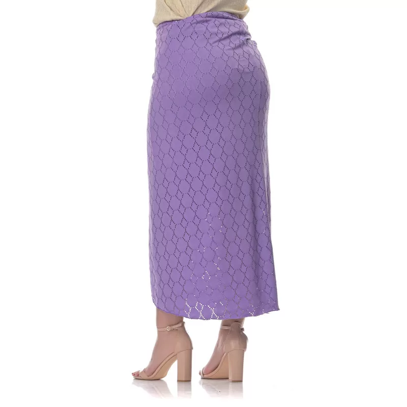 Plus Size Φούστα Maxi Κεντητή - Μωβ Plus Size Φούστα Maxi Κεντητή - Μωβ