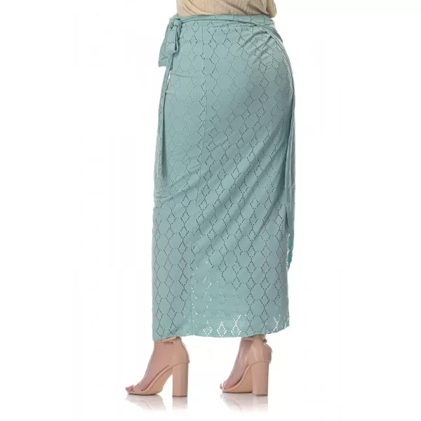 Plus Size Φούστα Maxi Κεντητή - Βεραμάν