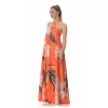 Φόρεμα Maxi Floral - Πορτοκαλί Φόρεμα Maxi Floral - Πορτοκαλί