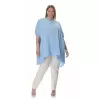 Plus Size Λινή Πουκαμίσα Με Κουμπιά - Γαλάζιο Plus Size Λινή Πουκαμίσα Με Κουμπιά - Γαλάζιο