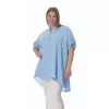 Plus Size Λινή Πουκαμίσα Με Κουμπιά - Γαλάζιο Plus Size Λινή Πουκαμίσα Με Κουμπιά - Γαλάζιο