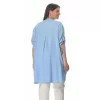 Plus Size Λινή Πουκαμίσα Με Κουμπιά - Γαλάζιο Plus Size Λινή Πουκαμίσα Με Κουμπιά - Γαλάζιο