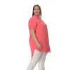 Plus Size Λινή Πουκαμίσα Με V Λαιμόκοψη - Κοραλί Plus Size Λινή Πουκαμίσα Με V Λαιμόκοψη - Κοραλί