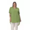 Plus Size Λινή Πουκαμίσα Με V Λαιμόκοψη - Πράσινο Plus Size Λινή Πουκαμίσα Με V Λαιμόκοψη - Πράσινο