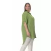 Plus Size Λινή Πουκαμίσα Με V Λαιμόκοψη - Πράσινο Plus Size Λινή Πουκαμίσα Με V Λαιμόκοψη - Πράσινο