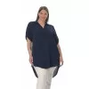 Plus Size Λινή Πουκαμίσα Με V Λαιμόκοψη - Μπλε Plus Size Λινή Πουκαμίσα Με V Λαιμόκοψη - Μπλε
