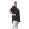Plus Size Λινή Πουκαμίσα Με V Λαιμόκοψη - Μπλε Plus Size Λινή Πουκαμίσα Με V Λαιμόκοψη - Μπλε