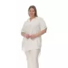 Plus Size Λινή Πουκαμίσα Με V Λαιμόκοψη - Λεύκο Plus Size Λινή Πουκαμίσα Με V Λαιμόκοψη - Λεύκο