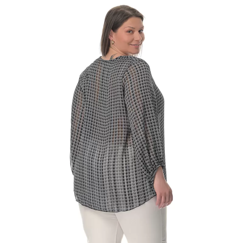 Plus Size Πουκαμίσα - Ασπρόμαυρο Plus Size Πουκαμίσα - Ασπρόμαυρο