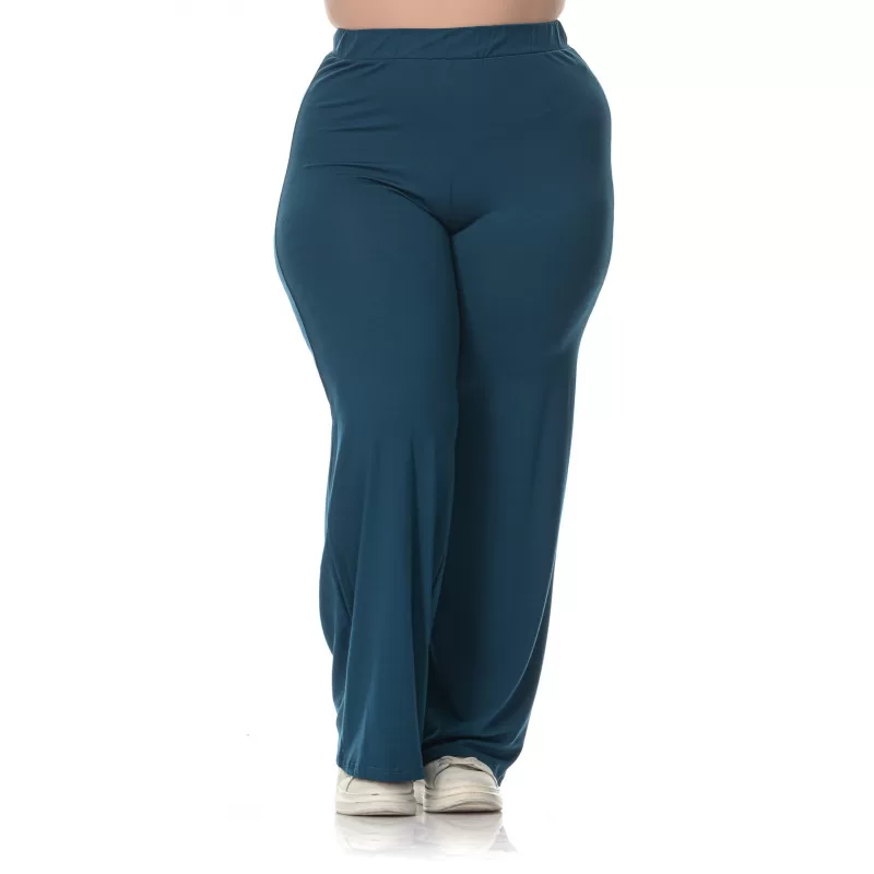 Plus Size Παντελόνα Βισκόζ - Πετρόλ Plus Size Παντελόνα Βισκόζ - Πετρόλ