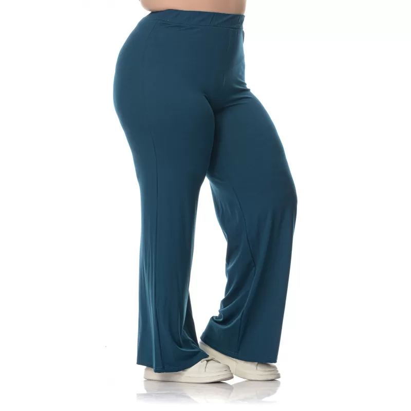 Plus Size Παντελόνα Βισκόζ - Πετρόλ Plus Size Παντελόνα Βισκόζ - Πετρόλ