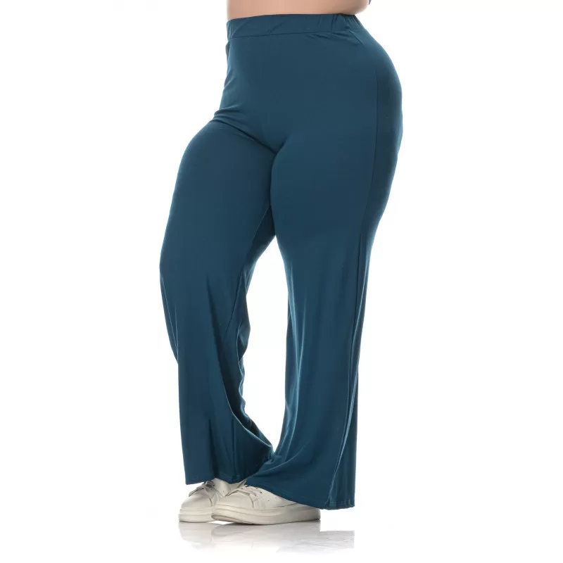 Plus Size Παντελόνα Βισκόζ - Πετρόλ Plus Size Παντελόνα Βισκόζ - Πετρόλ