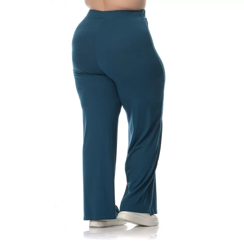 Plus Size Παντελόνα Βισκόζ - Πετρόλ Plus Size Παντελόνα Βισκόζ - Πετρόλ