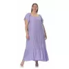 Plus Size Φόρεμα Κεντητό Με Βολάν - Μωβ Plus Size Φόρεμα Κεντητό Με Βολάν - Μωβ
