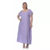 Plus Size Φόρεμα Κεντητό Με Βολάν - Μωβ Plus Size Φόρεμα Κεντητό Με Βολάν - Μωβ