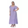 Plus Size Φόρεμα Κεντητό Με Βολάν - Μωβ Plus Size Φόρεμα Κεντητό Με Βολάν - Μωβ