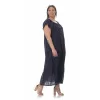 Plus Size Φόρεμα Κεντητό Με Βολάν - Μπλε Plus Size Φόρεμα Κεντητό Με Βολάν - Μπλε