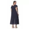 Plus Size Φόρεμα Κεντητό Με Βολάν - Μπλε Plus Size Φόρεμα Κεντητό Με Βολάν - Μπλε