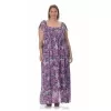 Plus Size Φόρεμα Maxi Floral - Μωβ Plus Size Φόρεμα Maxi Floral - Μωβ