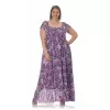 Plus Size Φόρεμα Maxi Floral - Μωβ Plus Size Φόρεμα Maxi Floral - Μωβ