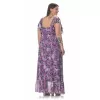 Plus Size Φόρεμα Maxi Floral - Μωβ Plus Size Φόρεμα Maxi Floral - Μωβ