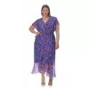 Plus Size Φόρεμα Floral Με Βολάν - Μπλε Plus Size Φόρεμα Floral Με Βολάν - Μπλε