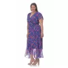 Plus Size Φόρεμα Floral Με Βολάν - Μπλε Plus Size Φόρεμα Floral Με Βολάν - Μπλε