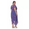 Plus Size Φόρεμα Floral Με Βολάν - Μπλε Plus Size Φόρεμα Floral Με Βολάν - Μπλε