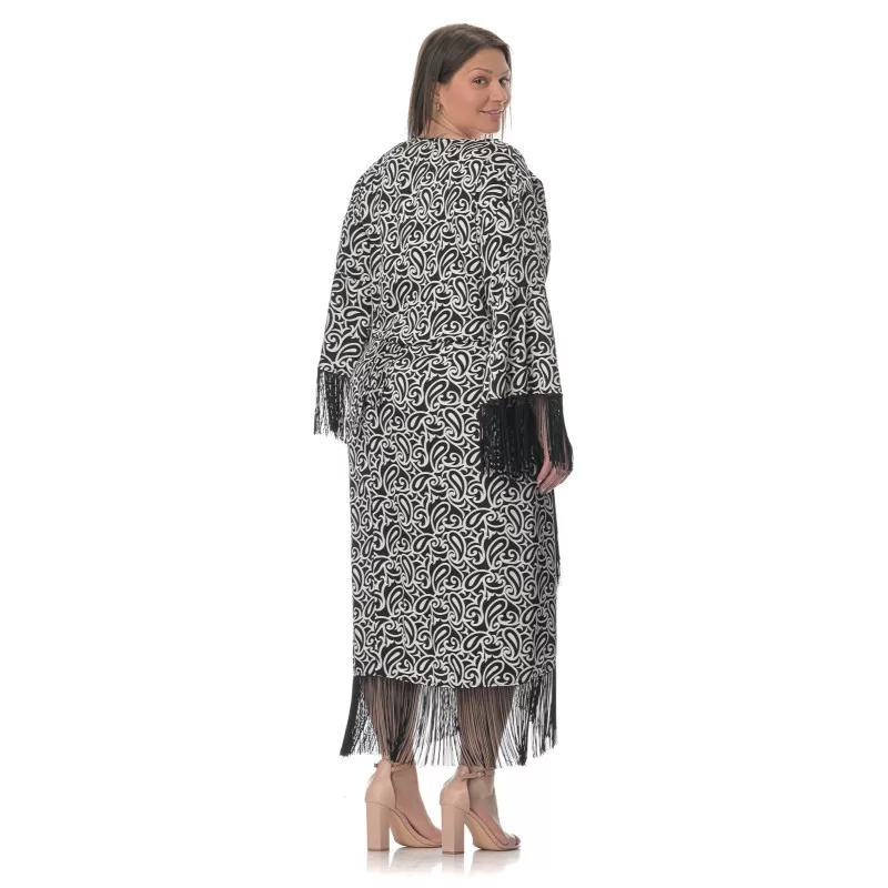 Plus Size Set Φούστα/Τop Με Κρόσια - Ασπρόμαυρο Plus Size Set Φούστα/Τop Με Κρόσια - Ασπρόμαυρο