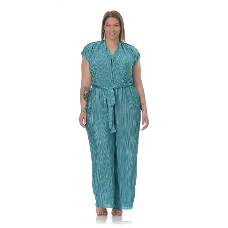 Plus Size Ολόσωμη Φόρμα Πλισέ - Βεραμάν Plus Size Ολόσωμη Φόρμα Πλισέ - Βεραμάν