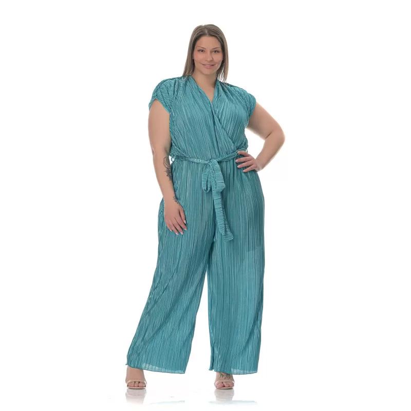 Plus Size Ολόσωμη Φόρμα Πλισέ - Βεραμάν Plus Size Ολόσωμη Φόρμα Πλισέ - Βεραμάν