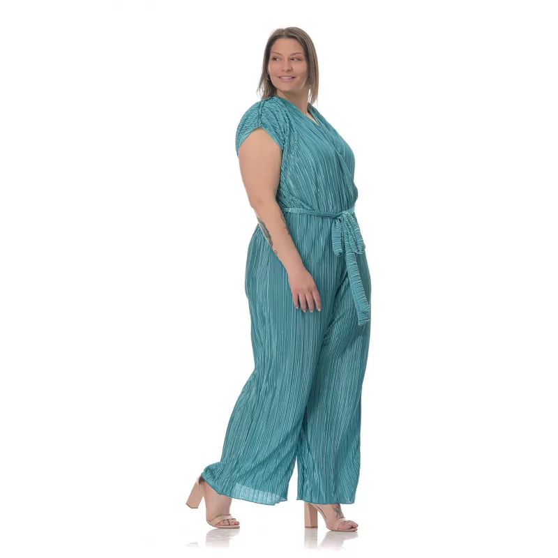 Plus Size Ολόσωμη Φόρμα Πλισέ - Βεραμάν Plus Size Ολόσωμη Φόρμα Πλισέ - Βεραμάν