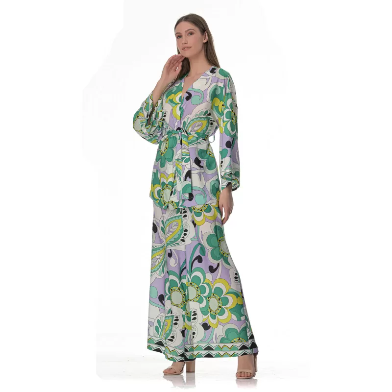 Set Κιμονό/Παντελόνα Floral - Πολύχρωμο Set Κιμονό/Παντελόνα Floral - Πολύχρωμο
