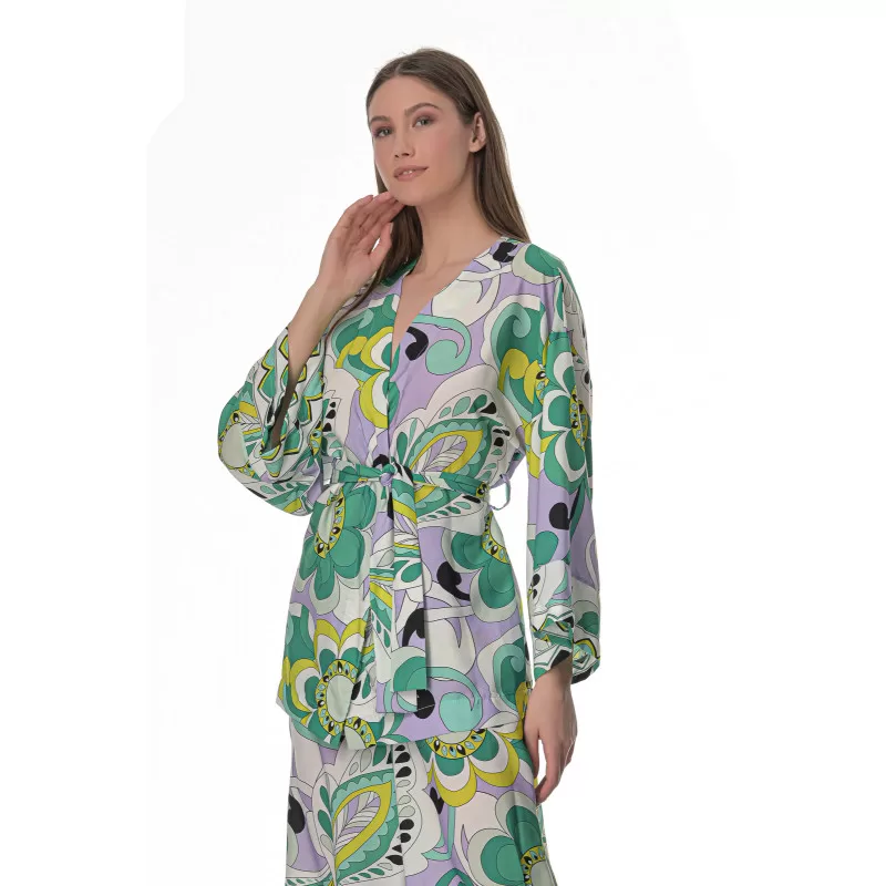Set Κιμονό/Παντελόνα Floral - Πολύχρωμο Set Κιμονό/Παντελόνα Floral - Πολύχρωμο