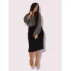 Plus Size Φούστα Midi - Μαύρο Plus Size Φούστα Midi - Μαύρο