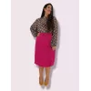 Plus Size Φούστα Midi - Φούξια Plus Size Φούστα Midi - Φούξια