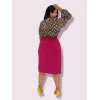Plus Size Φούστα Midi - Φούξια Plus Size Φούστα Midi - Φούξια