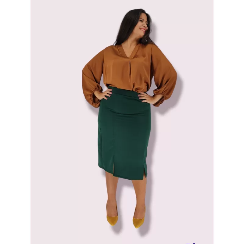 Plus Size Φούστα Midi - Πράσινο Plus Size Φούστα Midi - Πράσινο