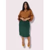 Plus Size Φούστα Midi - Πράσινο Plus Size Φούστα Midi - Πράσινο