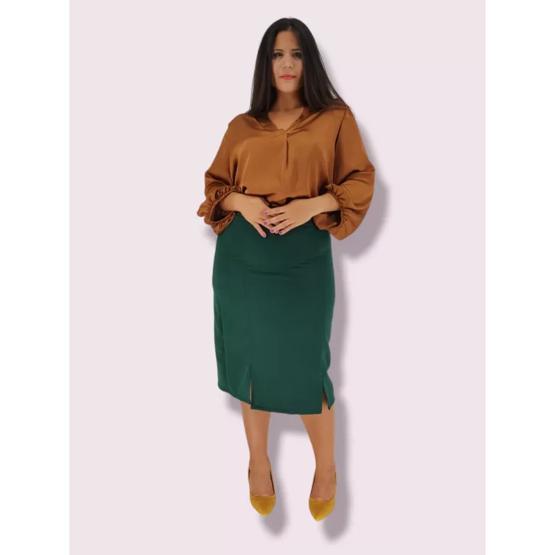 Plus Size Φούστα Midi - Πράσινο Plus Size Φούστα Midi - Πράσινο