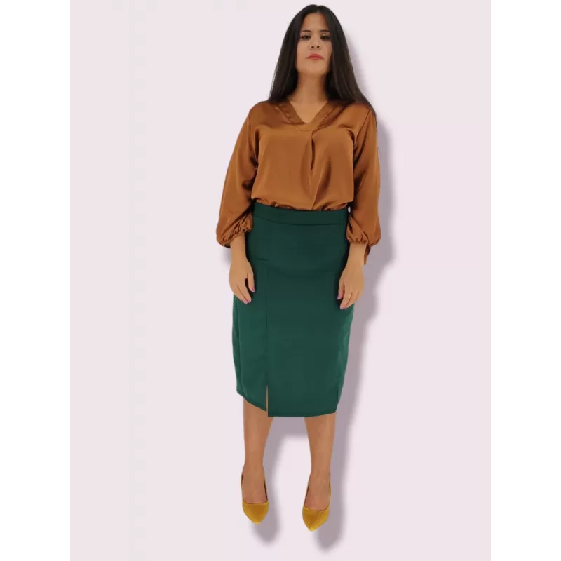 Plus Size Φούστα Midi - Πράσινο Plus Size Φούστα Midi - Πράσινο