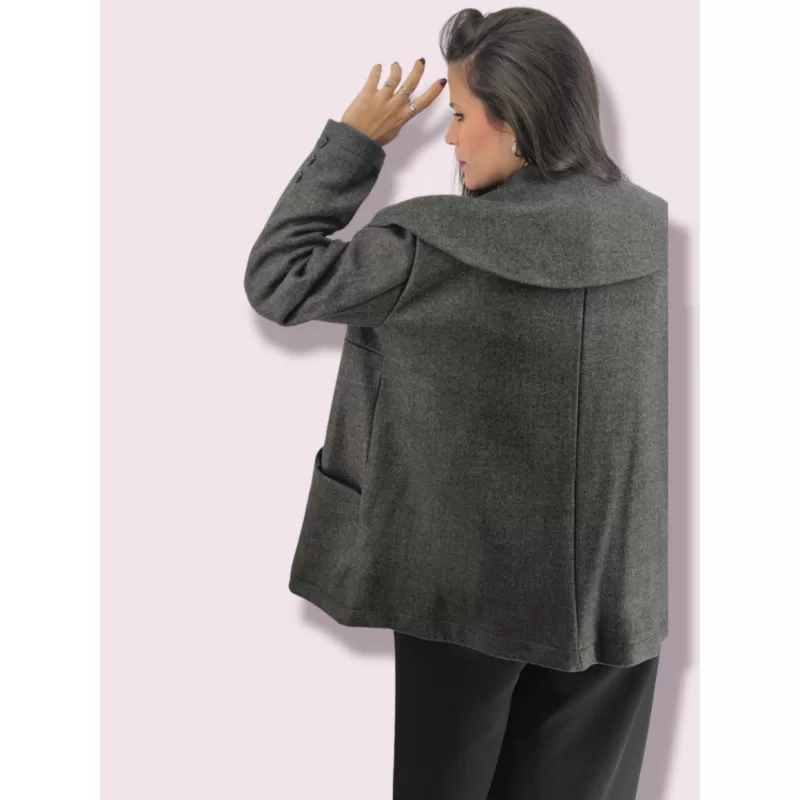 Plus Size Ημίπαλτο - Γκρι Plus Size Ημίπαλτο - Γκρι