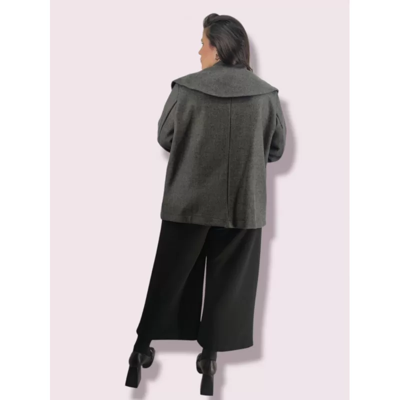 Plus Size Ημίπαλτο - Γκρι Plus Size Ημίπαλτο - Γκρι