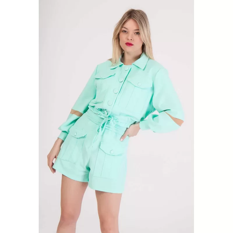 Set Jacket/Σορτς - Μπλε Ρουά Set Jacket/Σορτς - Μπλε Ρουά