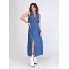 Φόρεμα Maxi Jean Αμάνικο - Μπλε Φόρεμα Maxi Jean Αμάνικο - Μπλε