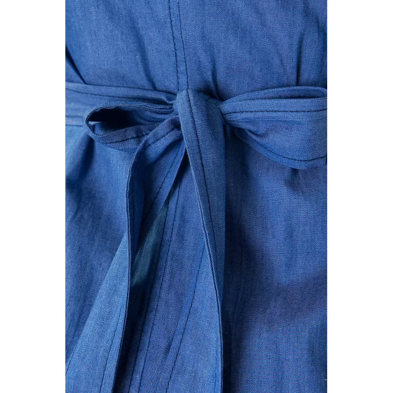 Φόρεμα Maxi Jean Αμάνικο - Μπλε Φόρεμα Maxi Jean Αμάνικο - Μπλε