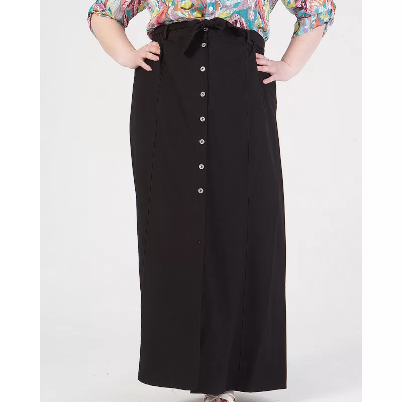 Plus Size Φούστα Maxi - Μαύρο Plus Size Φούστα Maxi - Μαύρο