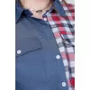 Plus Size Πουκάμισο Denim Καρό - Μπλε Plus Size Πουκάμισο Denim Καρό - Μπλε