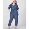 Plus Size Denim Ολόσωμη Φόρμα - Μπλε Plus Size Denim Ολόσωμη Φόρμα - Μπλε