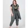 Plus Size Καμπαρντίνα Safari Αμάνικη - Χακί Plus Size Καμπαρντίνα Safari Αμάνικη - Χακί